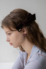 Velvet ribbon knot hairpin (2colors)