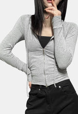 Culotte hood zip-up