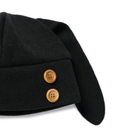 RABBIT BUTTON BEANIE BLACK(CV2GFUAB33A)
