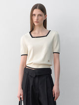 (Z-T-6845)EDITH VOLUME HALF SLEEVE KNIT