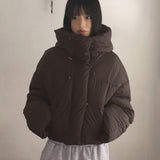 [3色⛄] バブリングウェロンショートフードパデッドジャケット