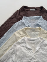 Shining Wrinkle Collar Blouse