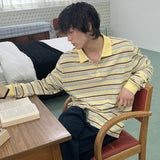 ストライプロゴピケロングスリーブTシャツ