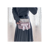 Medium muted pink leopard frame bag (handmade bag)