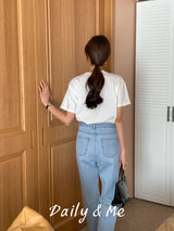 Basic cotton round T-shirt(3color)