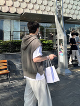 オーバーフードニットベスト