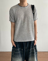 ステッチクロップショートスリーブニット
