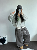 ハイクオリティ🌌ダウンスナップヒップパッチリベットピグメント 🤎3カラー