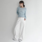 [4 Sizes] [Setiven] Cotton Wide-Leg Pants - 2 Colors