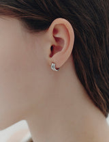 26SS★ Champagne Full Moon Silver (W) Duo Earrings S