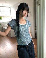 オブニンレース半袖Tシャツ