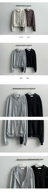 Chimon embroidery Waffle Hooded Zip-Up (4 colors)