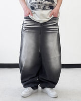 サンドウォッシングワイドバルーンデニムパンツ
