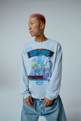 Street league artwork damage washing over-crop fit long sleeve (Melange)