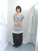 embossed shirring strap t