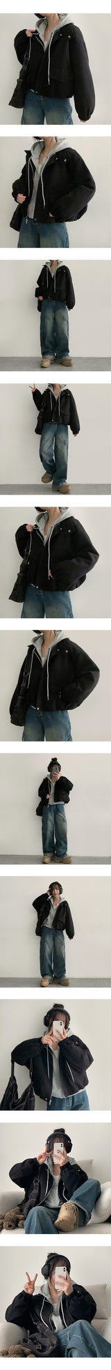 Uts snap neck* suede jacket