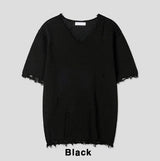 アトリエダメージVネックショートスリーブレスニットウェア