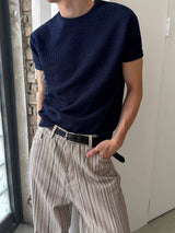 Essential muscle crop half knit(5color)