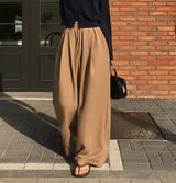 [MADE] Square wide rubber waist long pants