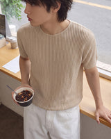 (M's) ベロア デッキ ショートスリーブ ニット