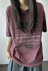 Steady Number Pigment Oversized T-Shirt 3color