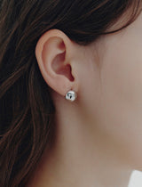 26SS★ Champagne Full Moon Silver (W) Point One-Touch Earrings XS