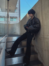 Ebonic Crop Leather MA-1
