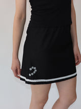 ハーフハートデニムスカート (black)