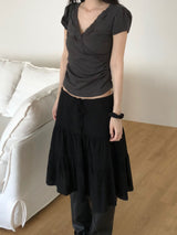Elin Lace Puff Short-Sleeved T-shirt (2 colors)