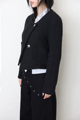 Cotton diagonal tweed jacket