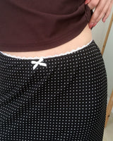 Tano Dot Lace Ribbon Long Skirt