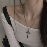 Vintage Gothic Cross Pendant Necklace