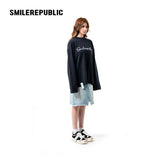 Denim Blue Metallic Coated Washed Denim Skirt with Asymmetric Front Slit and Raw Hem for Women