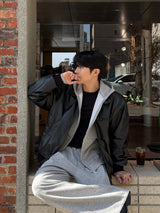 Core leather herrington jacket