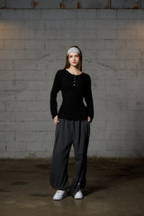 FAIRY WOOL LONG SLEEVE / BLACK