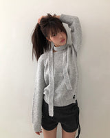 ブロンマフラーセットラウンドウールニット