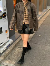 Clang ウール ストライプ カーディガン