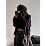 [Unisex] クロップ2wayフードジップアップ(3color)