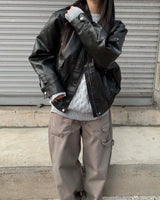 Humming leather jacket
