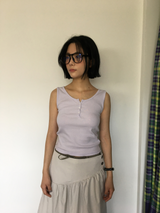 Marine button midi skirt (3color)