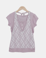 Byuring Halter-Neck Short-Sleeve T-Shirt