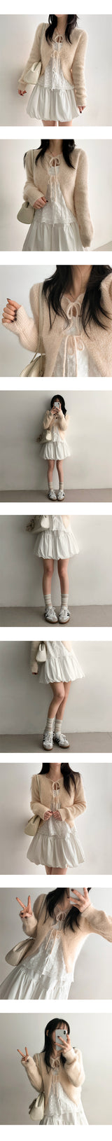 Pud Square String Knit Cardigan