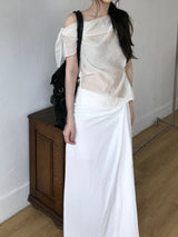 Layer off-shoulder blouse (3 colors)