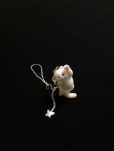 Cotton candy cat keyring