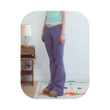 stripe boot cut pants navy