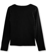 サン&ムーンボタンロングスリーブT_ブラック