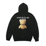 24FW BLOCK BEAR HOODIE BLACK