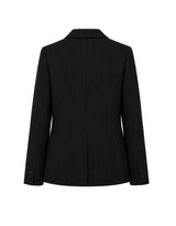 Verena Brooch Double Tailored Stripe Jacket Black