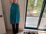 halter neck pleats dress