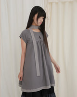 COUNTRY FLARE LINEN DRESS / CHARCOAL